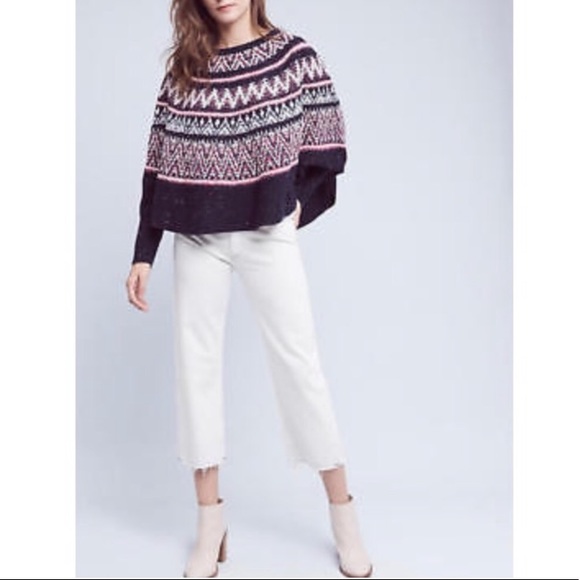 Anthropologie Sleeping On Snow Sweater Poncho - Picture 8 of 8